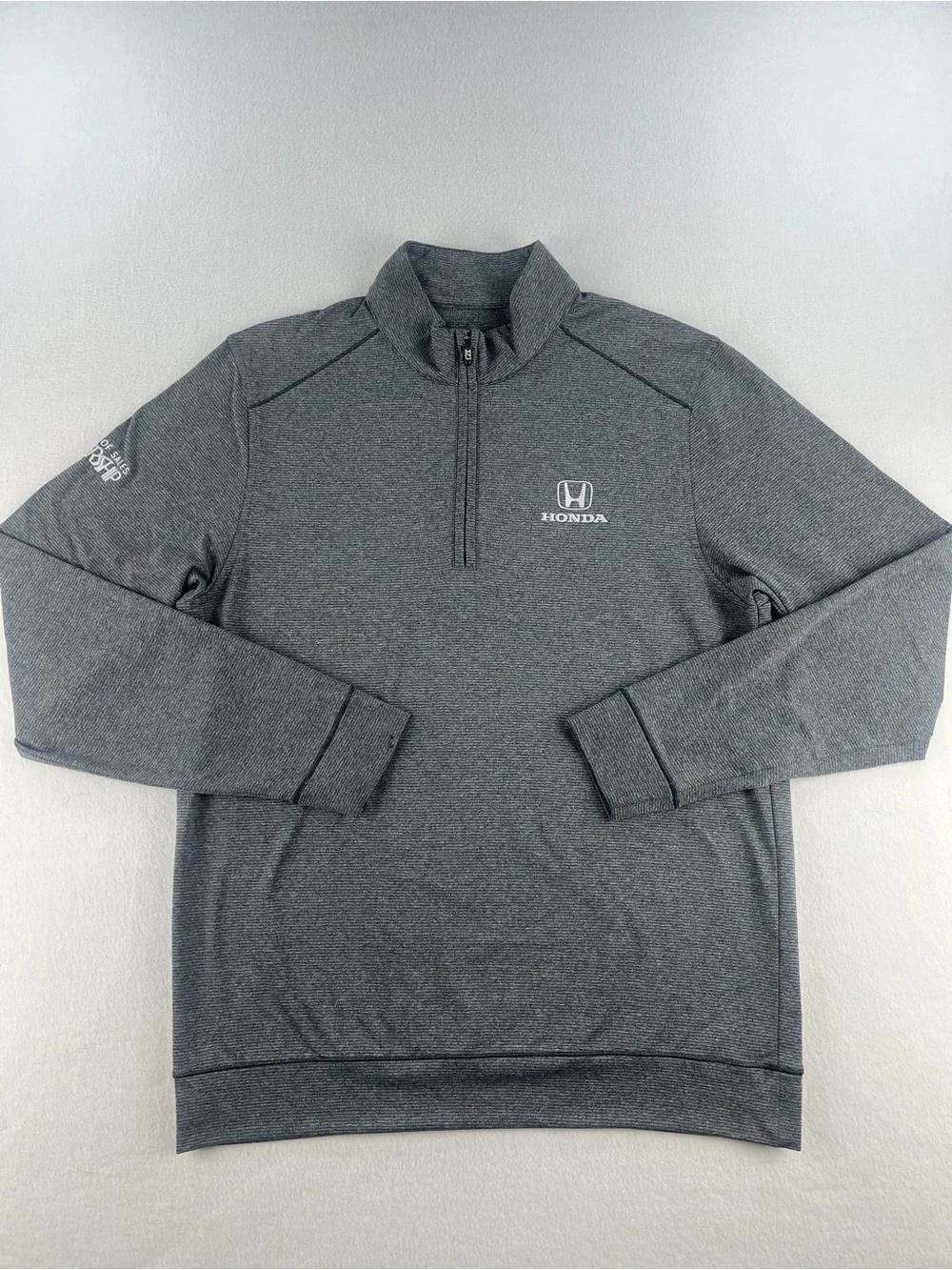 Cutter & Buck DryTec Honda Dealership Heather Gray Mens 1/4 Zip Pullover Size M